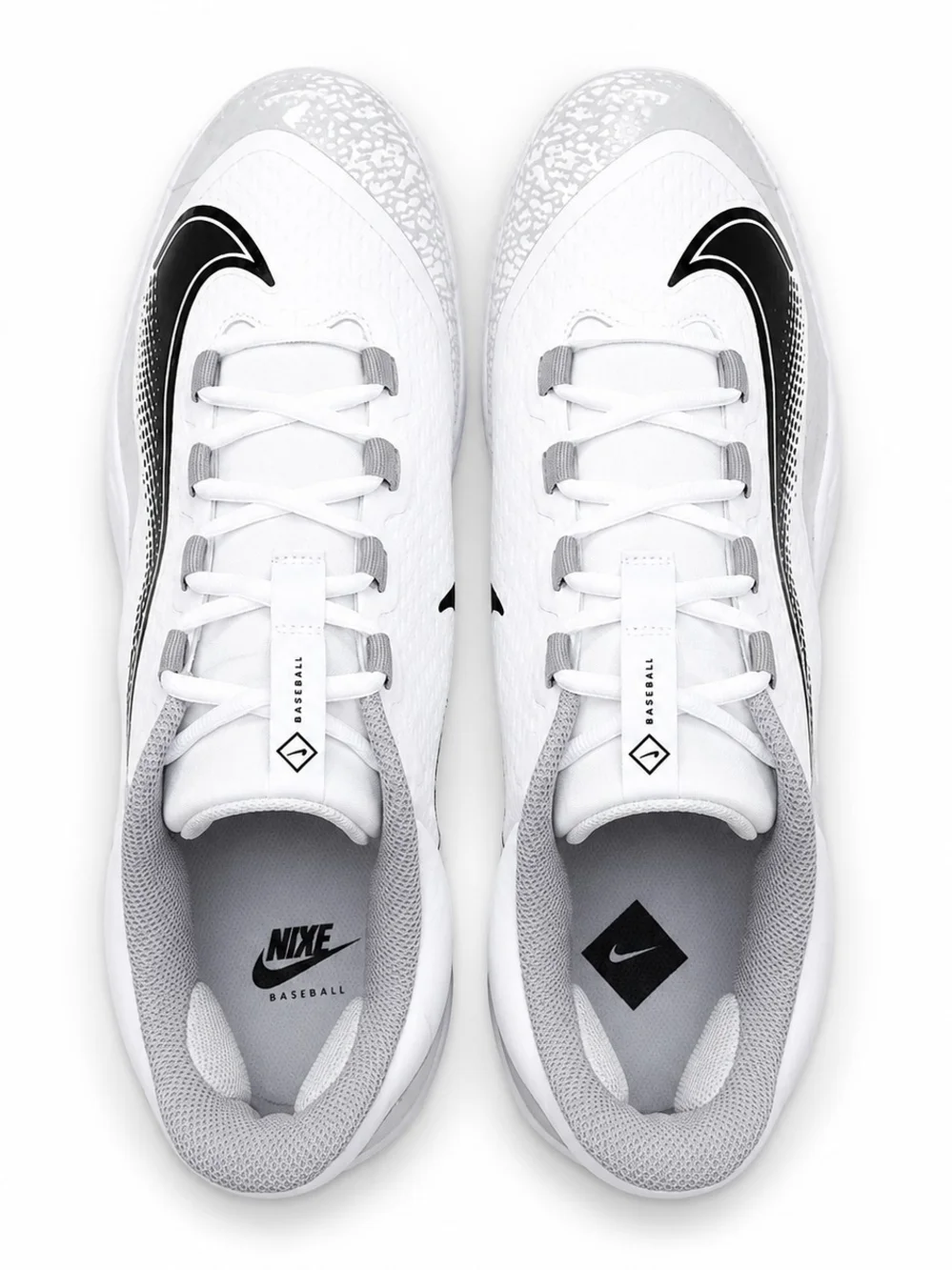 Nike Alpha Huarache 4 Elite Low Baseball Cleats White Gray Men's Size 14 NWOT